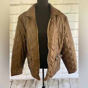 Women's XL Brown shimmer quilted coat.